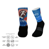 Sports socks for running with grazy goat print